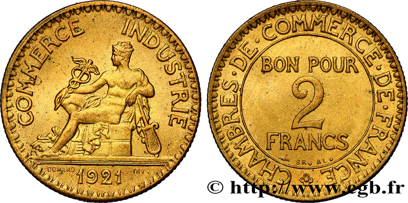 2 francs Chambres de Commerce 1921  F.267/3 SUP60 