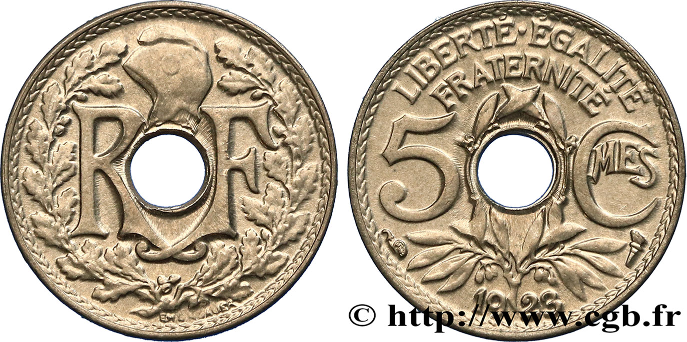 5 centimes Lindauer, petit module 1923 Paris F.122/6 MS64 