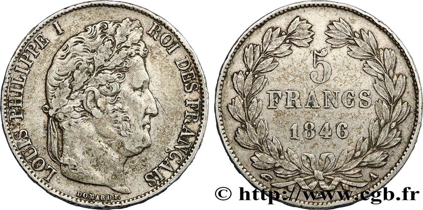 5 francs IIIe type Domard 1846 Paris F.325/10 TTB