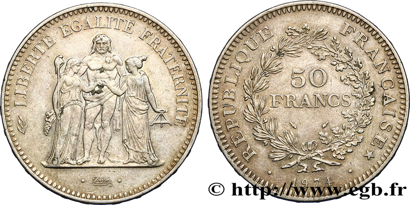 50 francs Hercule, avers de la 20 francs 1974  F.426/1 SS45 