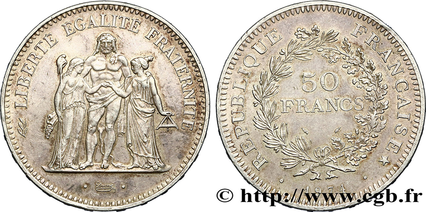50 francs Hercule, avers de la 20 francs 1974  F.426/1 MBC45 