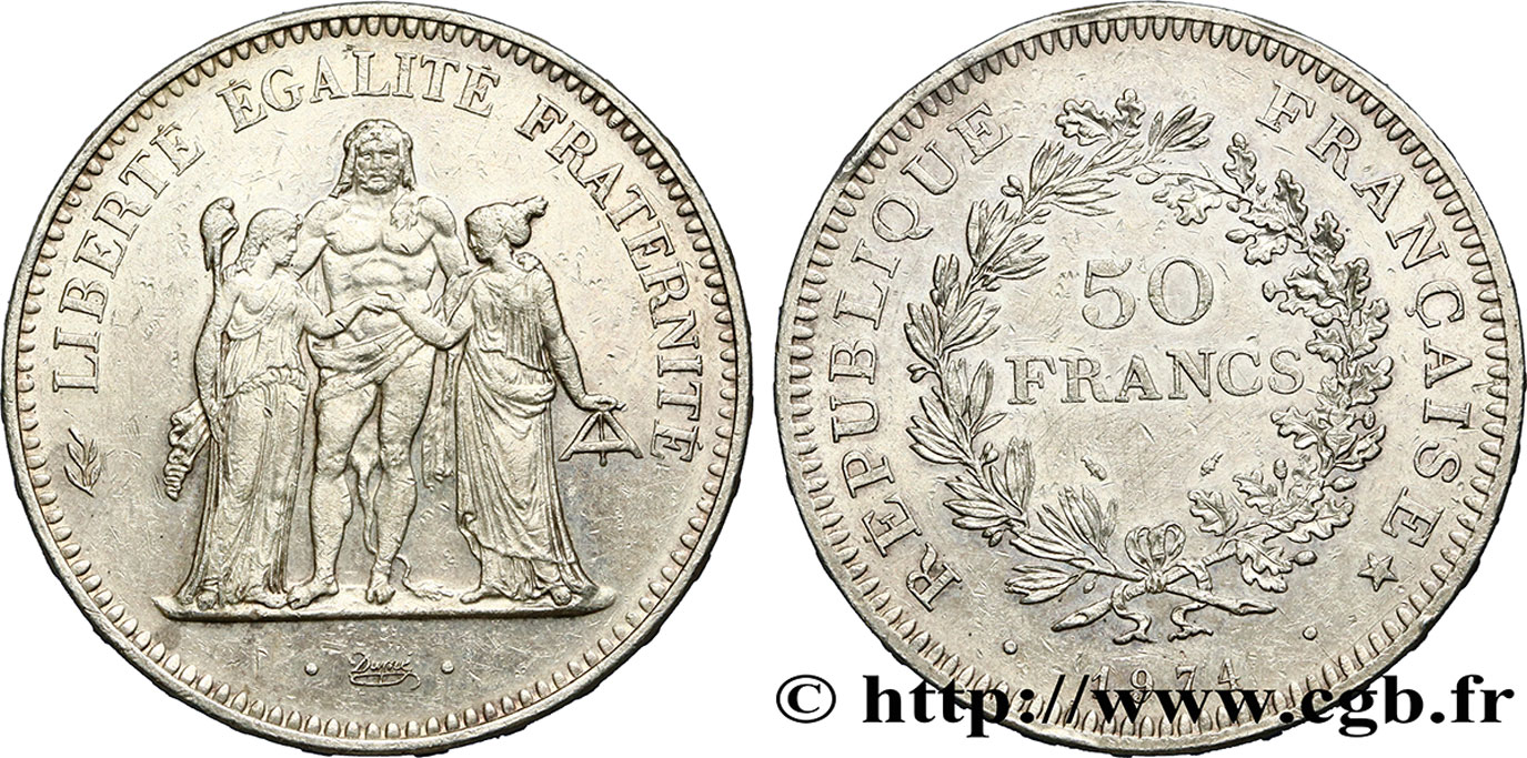 50 francs Hercule, avers de la 20 francs 1974  F.426/1 MBC45 