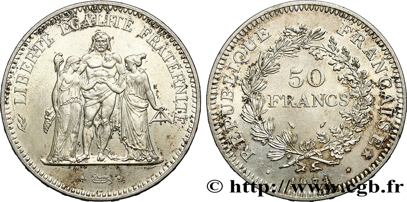 50 francs Hercule, avers de la 20 francs 1974  F.426/1 TTB45 