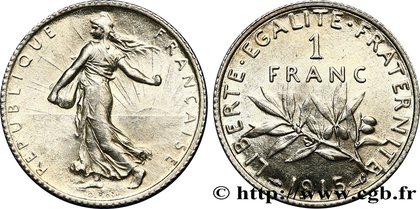 1 franc Semeuse 1915 Paris F.217/21 EBC60