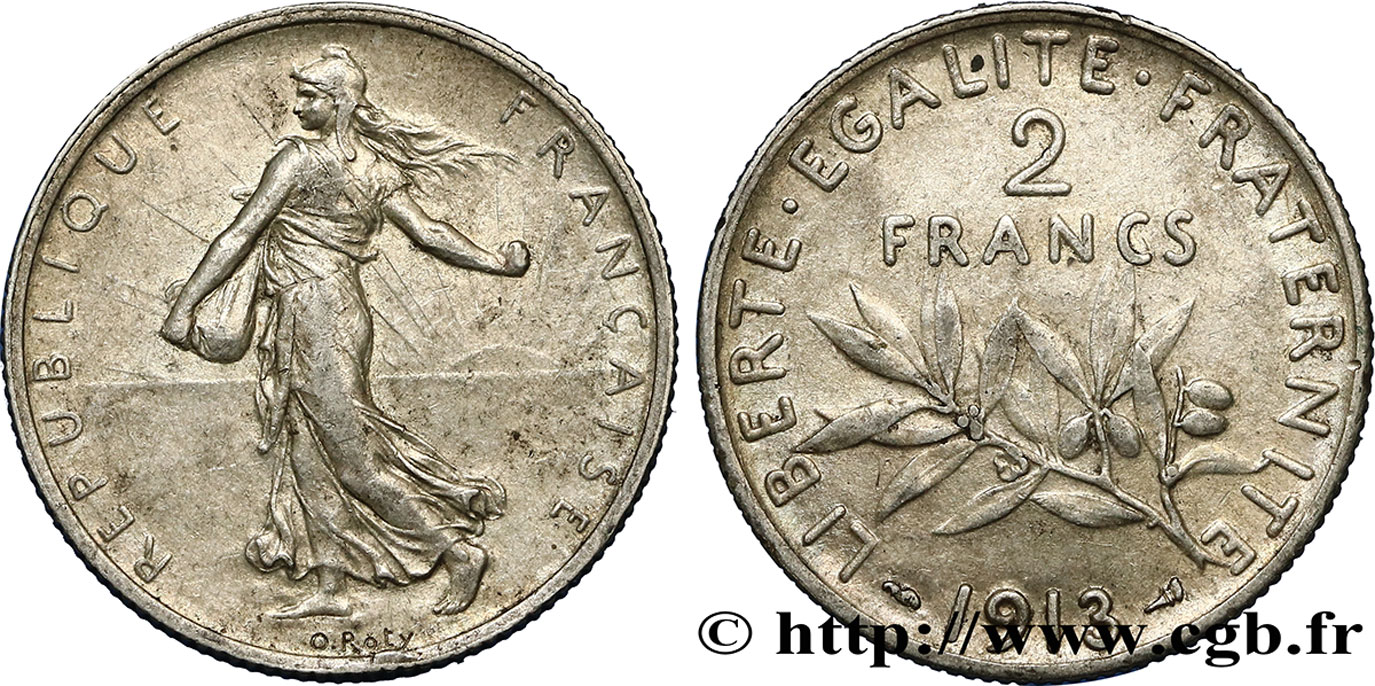2 francs Semeuse 1913  F.266/14 AU50 