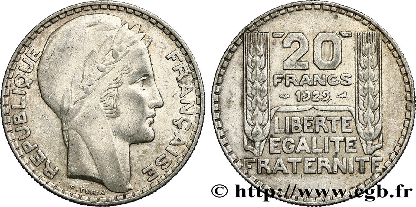 20 francs Turin 1929 F.400/2 TTB45