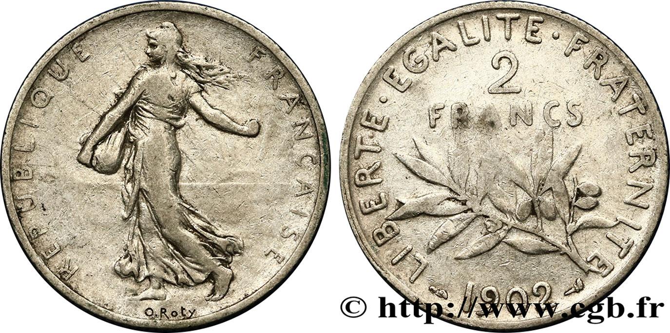 2 francs Semeuse 1902  F.266/7 VF20 