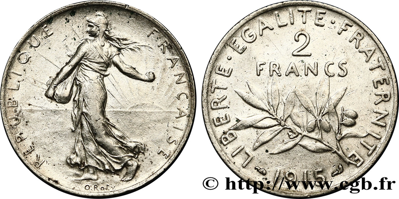 2 francs Semeuse 1915  F.266/17 SPL55 