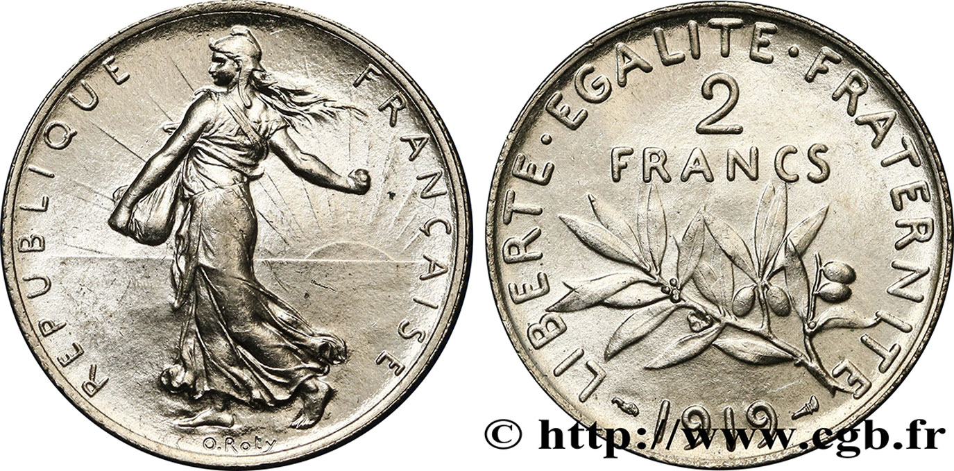 2 francs Semeuse 1919  F.266/21 MS63 