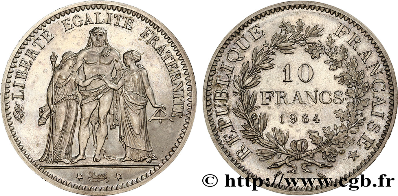 Pré-série de 10 francs Hercule 1964  F.364/1 MS62 
