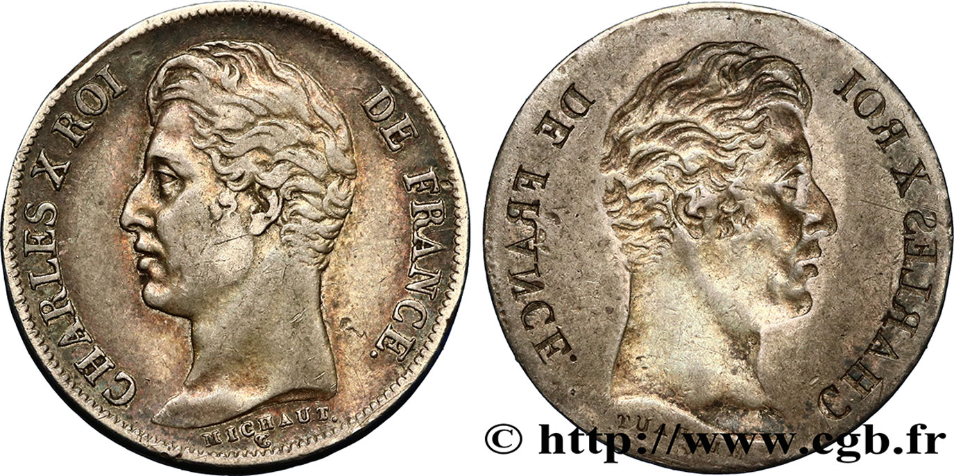 1 franc Charles X, frappe incuse n.d.  F.207/ var. TTB 