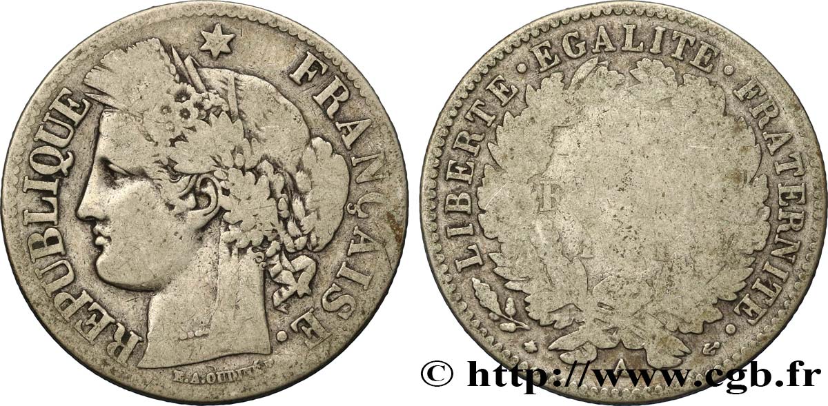 2 francs Cérès, avec légende 1871 Paris F.265/4 SGE10 