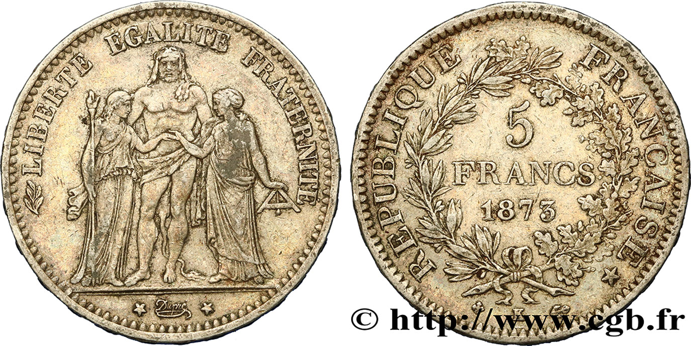 5 francs Hercule 1873 Bordeaux F.334/11 MB35
