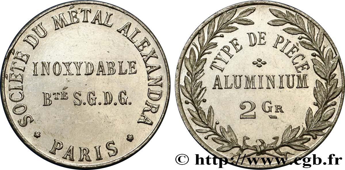 Essai Société du métal Alexandra au module de 5 centimes n.d. Paris GEM.250 1 VZ 
