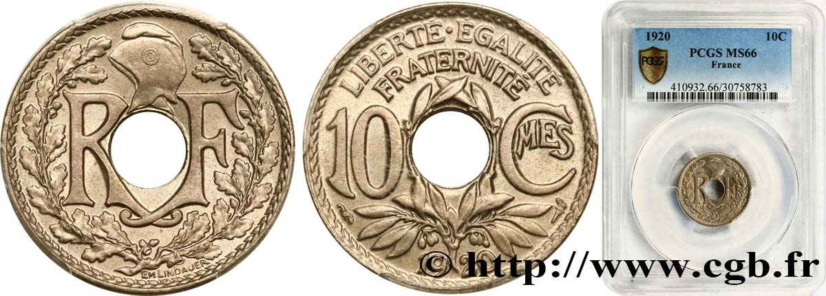 10 centimes Lindauer 1920  F.138/4 MS66 PCGS