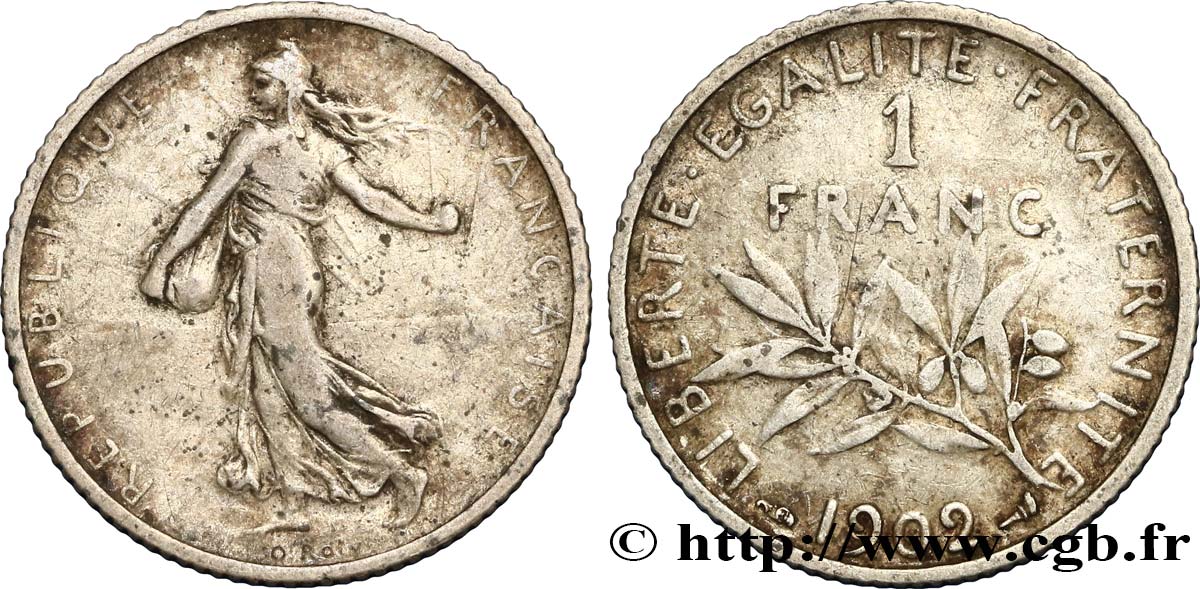 1 franc Semeuse 1902 Paris F.217/7 BC25 
