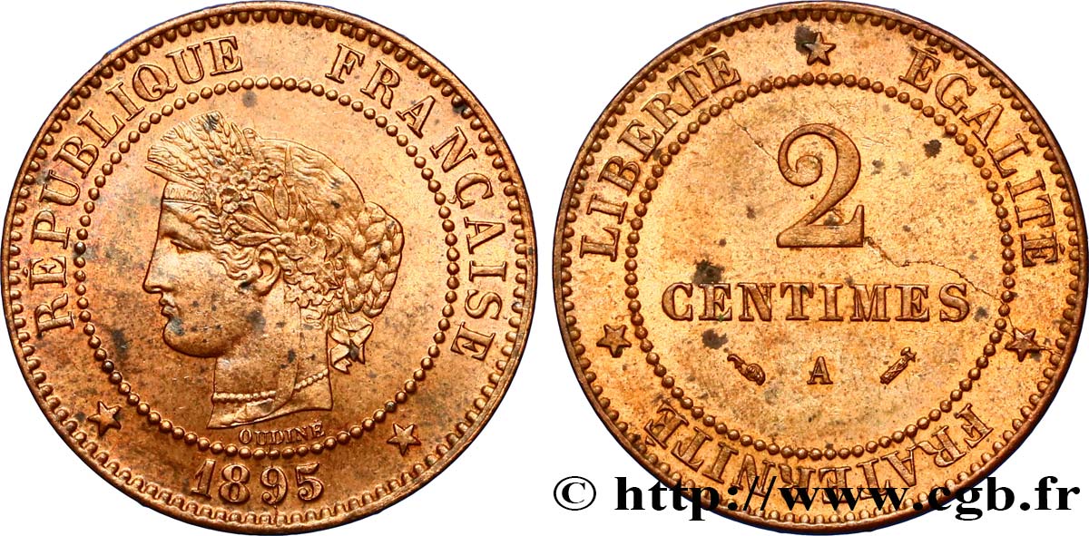 2 centimes Cérès 1895 Paris F.109/21 EBC58