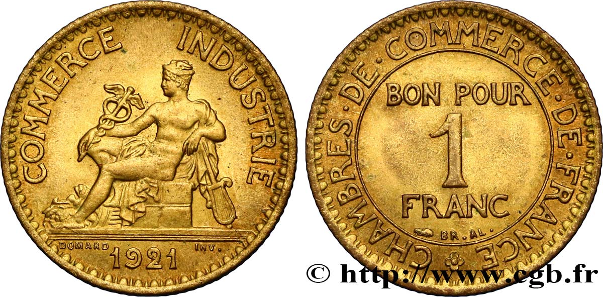 1 franc Chambres de Commerce 1921 Paris F.218/3 SPL58