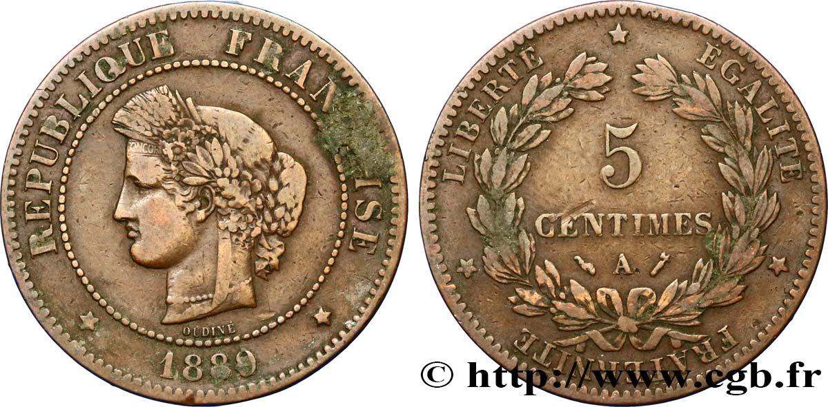 5 centimes Cérès 1889 Paris F.118/31 MB25