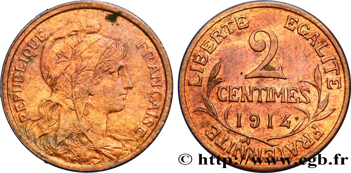 2 centimes Daniel-Dupuis 1914 Paris F.110/17 SPL55 