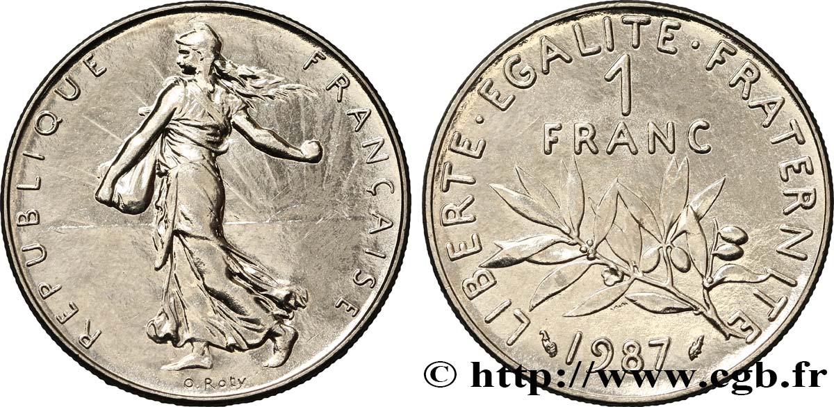 1 franc Semeuse, nickel 1987 Pessac F.226/32 EBC60