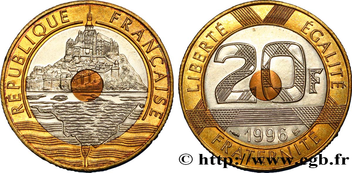 20 francs Mont Saint-Michel 1996 Pessac F.403/12 MS60 