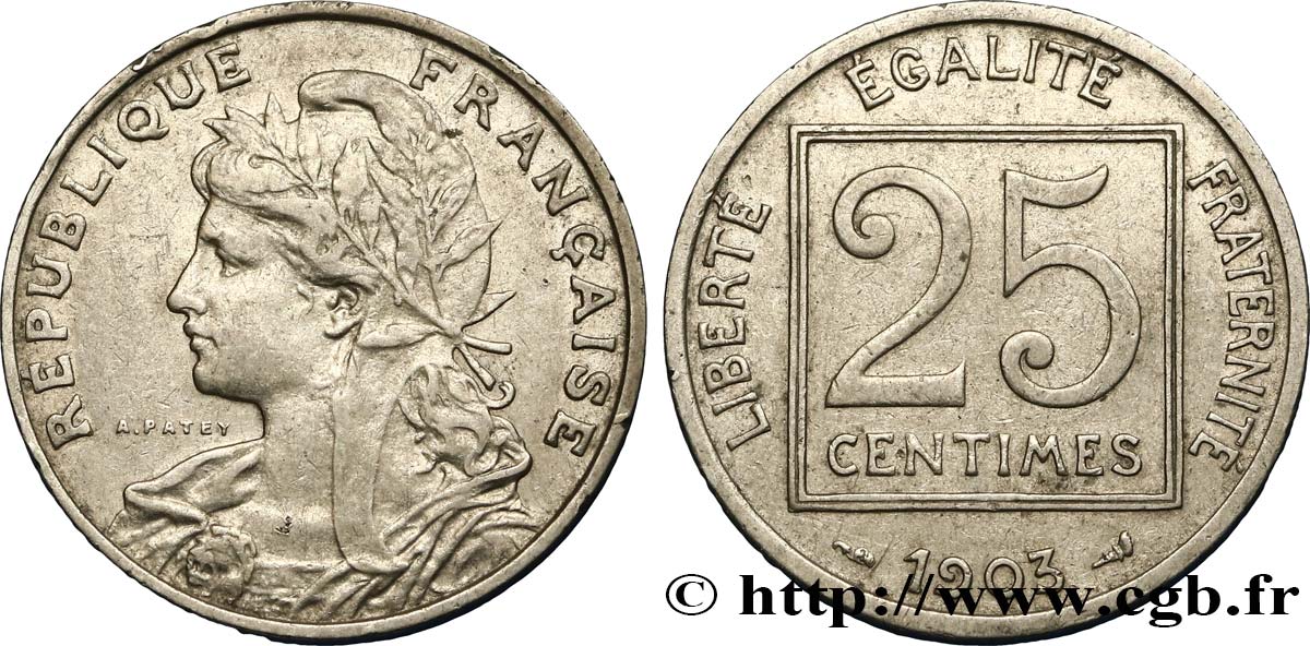 25 centimes Patey, 1er type 1903 F.168/3 BB45