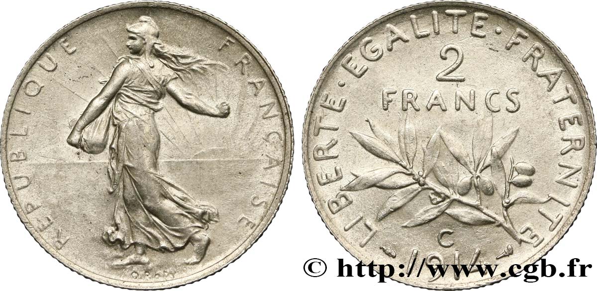 2 francs Semeuse 1914 Castelsarrasin F.266/16 SUP55