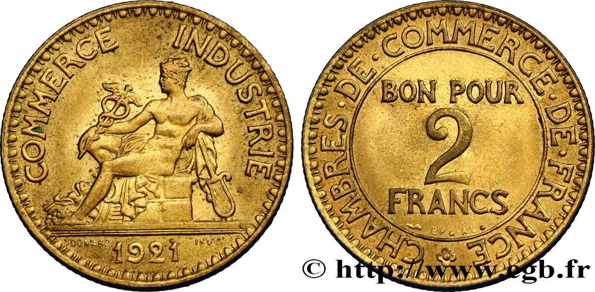 2 francs Chambres de Commerce 1921 F.267/3 EBC62