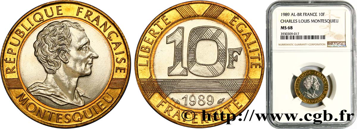 10 francs Montesquieu 1989  F.376/2 FDC68 NGC
