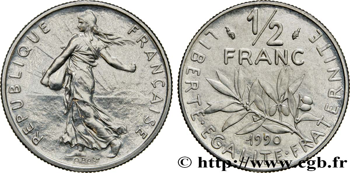 1/2 franc Semeuse 1990 Pessac F.198/29 ST65 