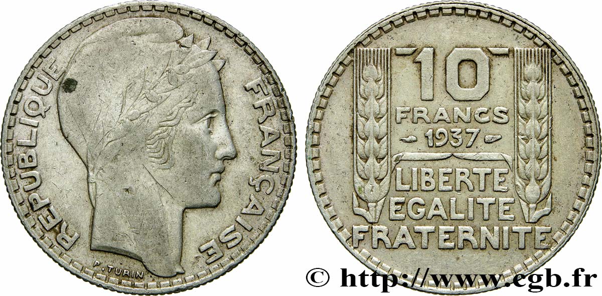 10 francs Turin 1937 F.360/8 TB25
