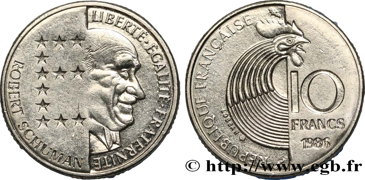 10 francs Robert Schuman 1986 Pessac F.374/2 TTB50 