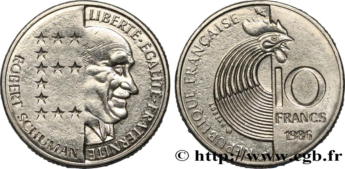 10 francs Robert Schuman 1986 Pessac F.374/2 MBC50