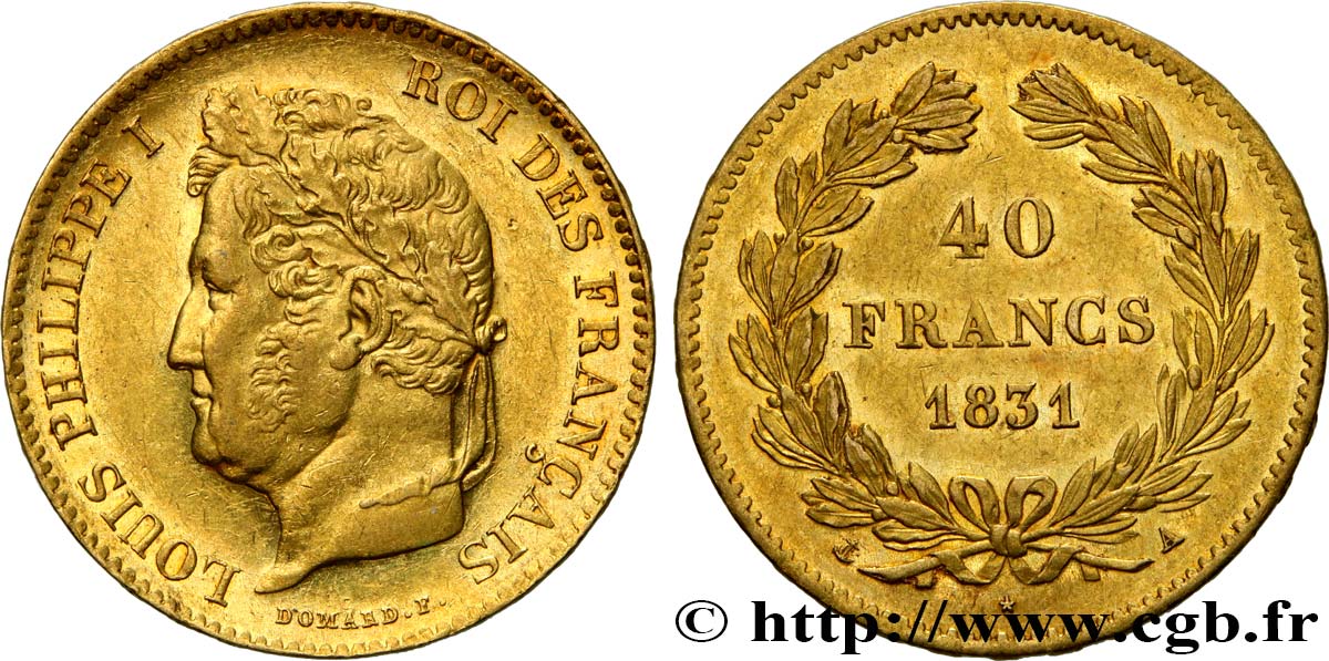 40 francs or Louis-Philippe 1831 Paris F.546/1 TTB50