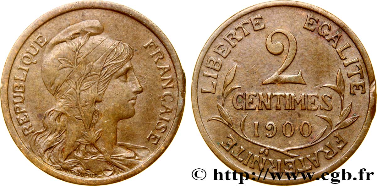 2 centimes Daniel-Dupuis 1900 Paris F.110/4 BB48 