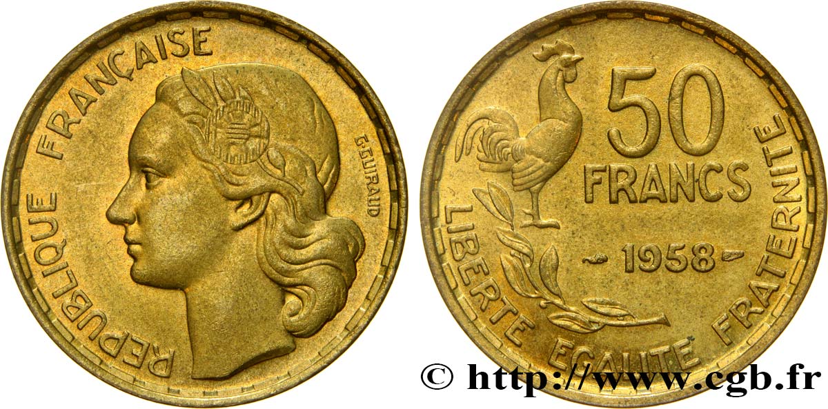 50 francs Guiraud 1958  F.425/14 AU58 