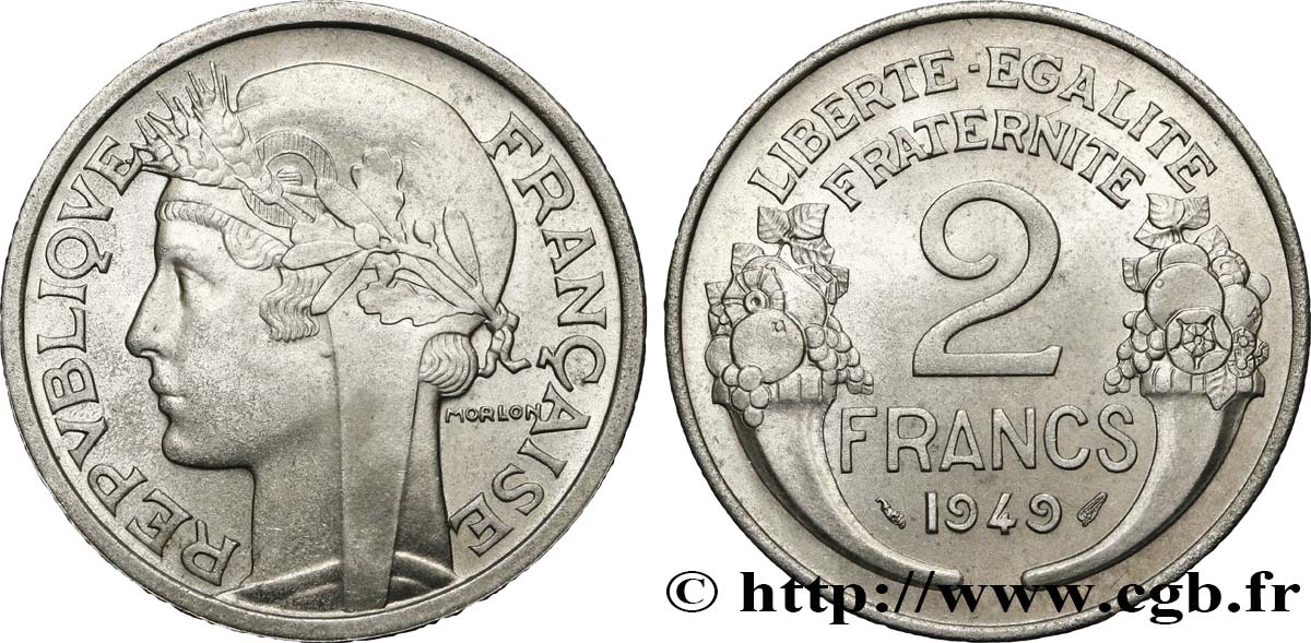2 francs Morlon, aluminium 1949  F.269/14 SPL63 