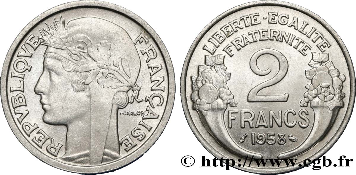 2 francs Morlon, aluminium 1958 F.269/18 SUP62