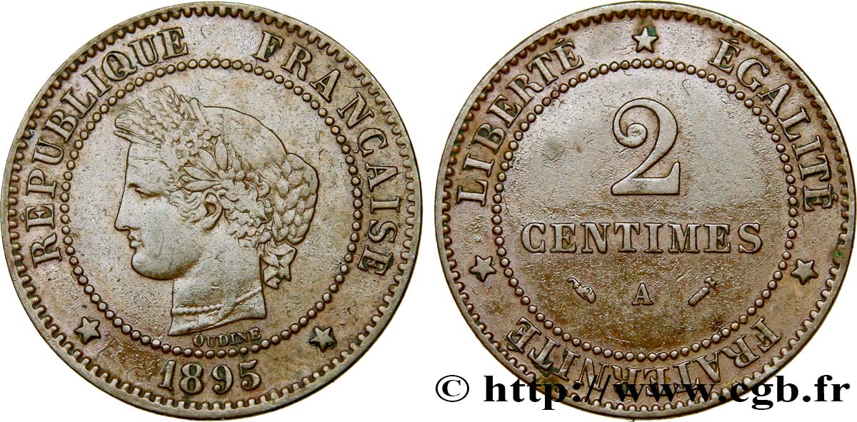2 centimes Cérès 1895 Paris F.109/21 MBC45 