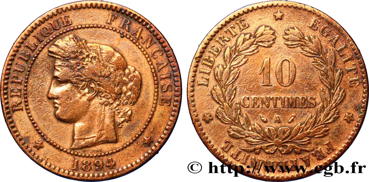10 centimes Cérès 1894 Paris F.135/39 BC 