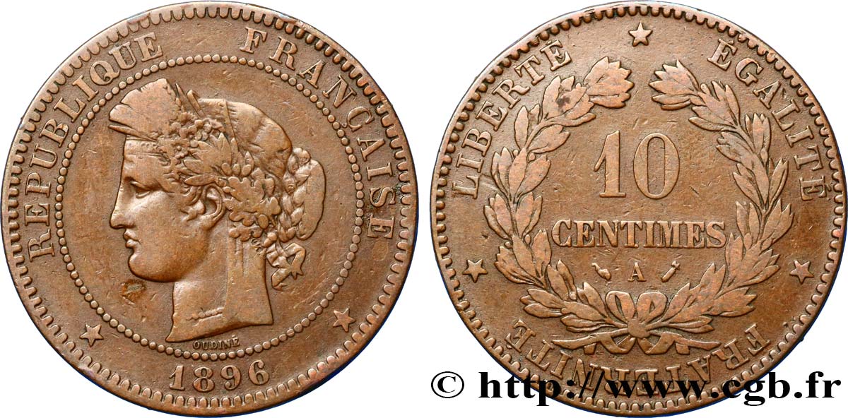10 centimes Cérès 1896 Paris F.135/41 TB25