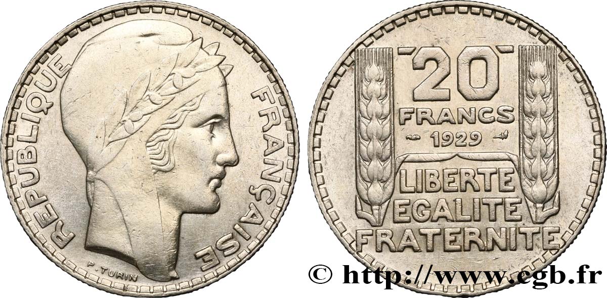 20 francs Turin 1929 F.400/2 TTB48