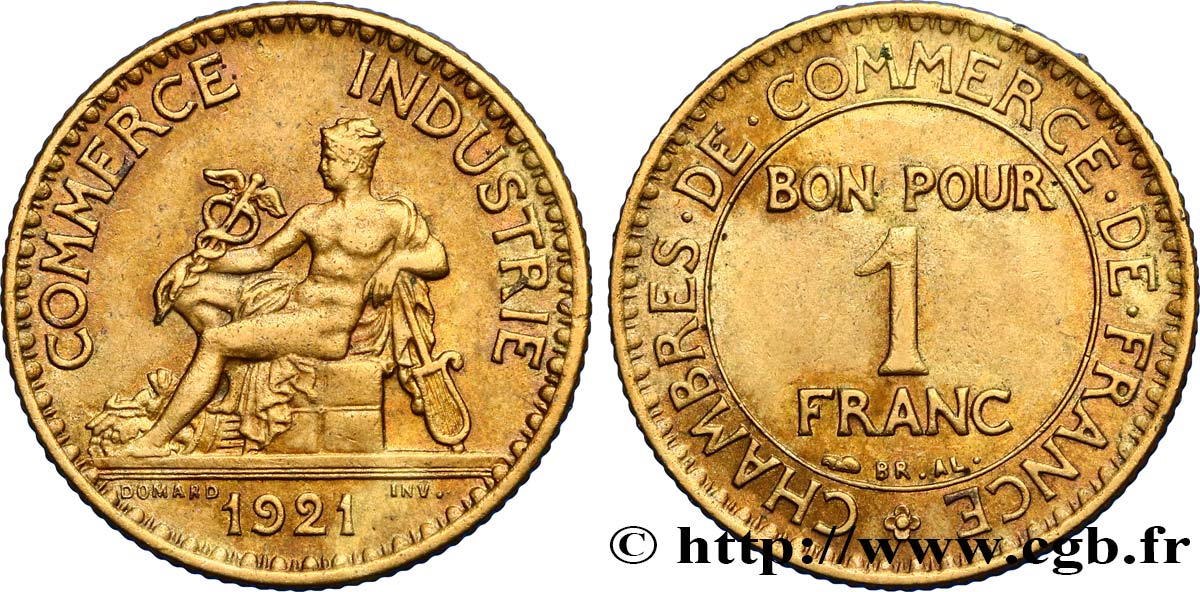 1 franc Chambres de Commerce 1921 Paris F.218/3 TTB50