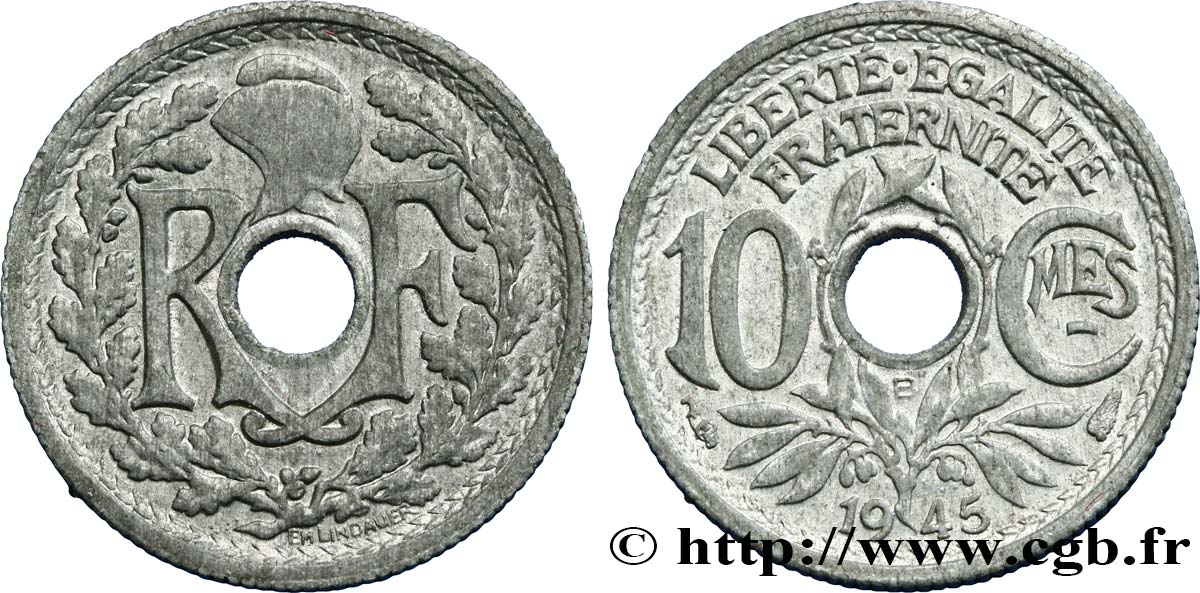 10 centimes Lindauer, petit module 1945 Beaumont-Le-Roger F.143/3 AU55 