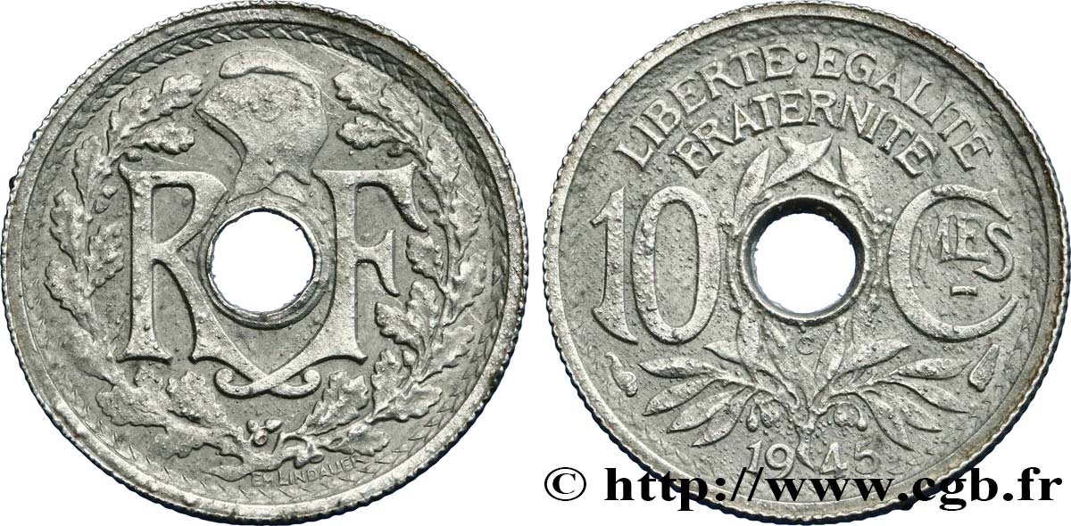10 centimes Lindauer, petit module 1945 Castelsarrasin F.143/4 TTB48