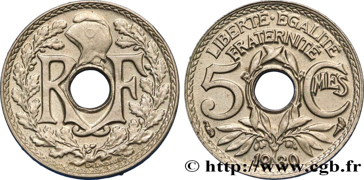 5 centimes Lindauer, petit module 1930 Paris F.122/13 SPL55 