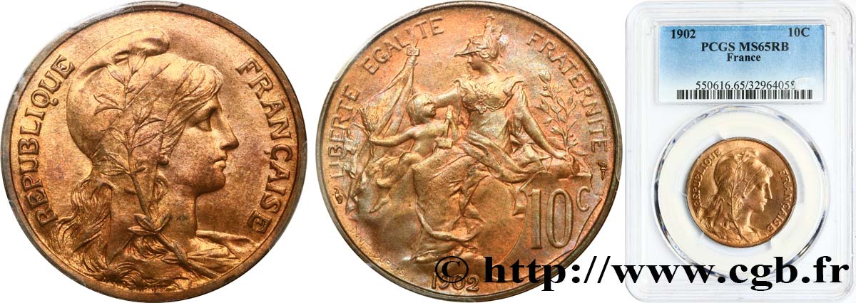 10 centimes Daniel-Dupuis 1902  F.136/11 FDC65 PCGS