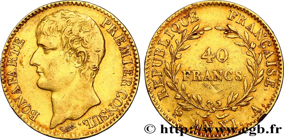 40 francs or Bonaparte Premier Consul 1803 Paris F.536/1 TTB40