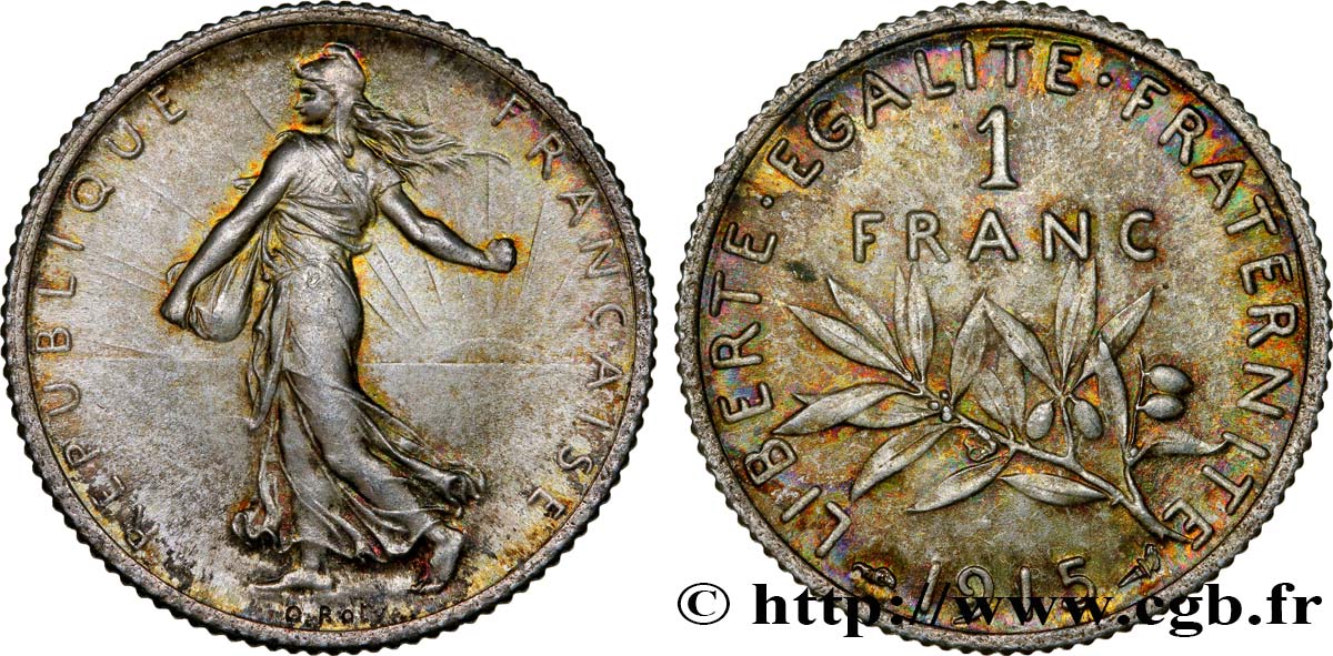 1 franc Semeuse 1915 Paris F.217/21 SUP58